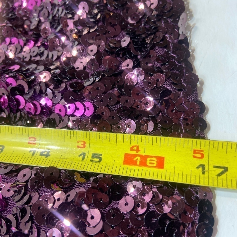 MANER Sequined Ombre Mini Skirt Size Large Purple Elastic Waist NWT READ - Picture 7 of 9
